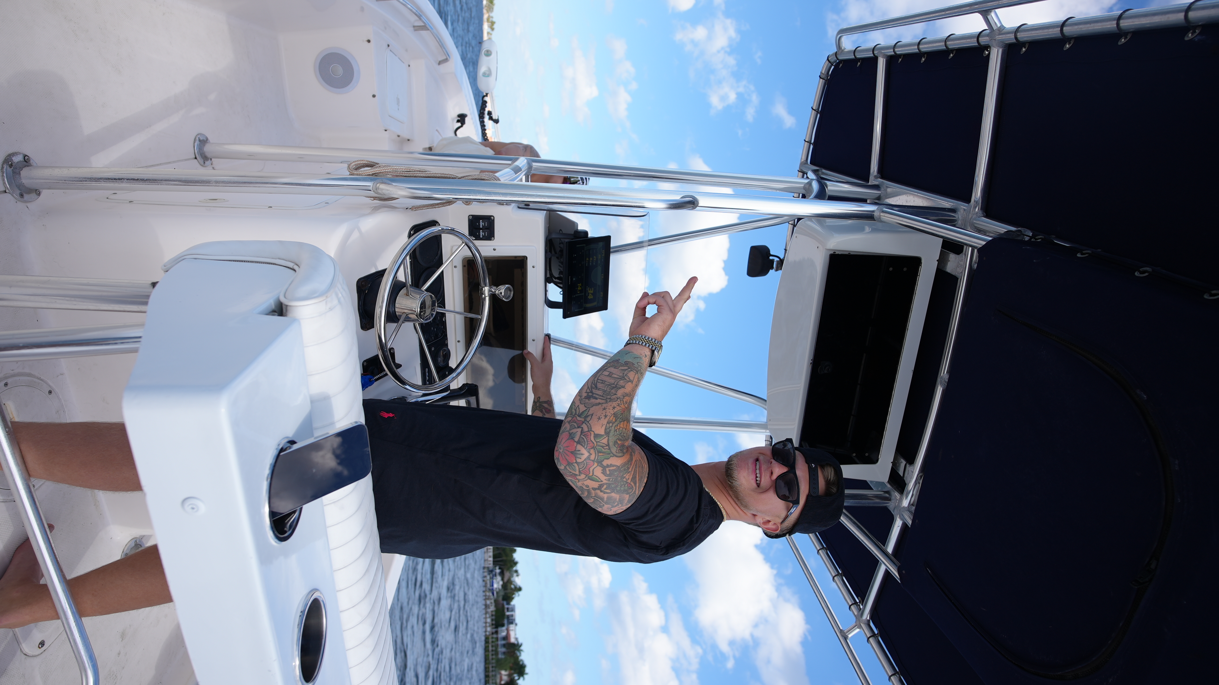 Damian aboard the boat